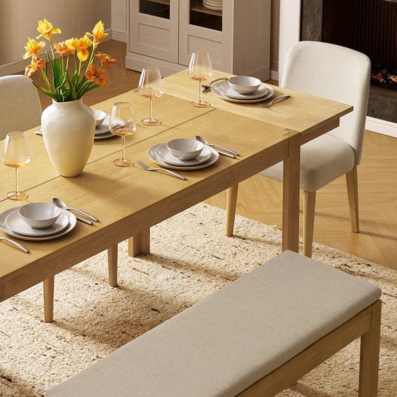 Bej Kauçuk Ağacı Açılır Yemek Masası 150-264 cm - 83515