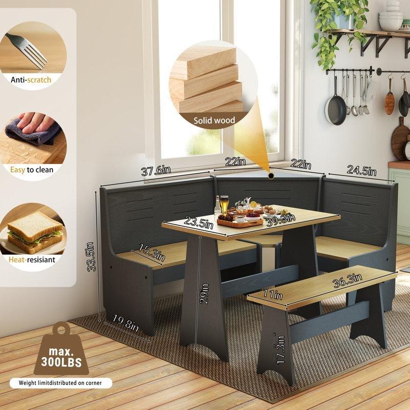 Berna Siyah Çerçeveli Bal Renkli Masaüstü Köşe Oturma Grubu 43 cm Yükseklik - 88759