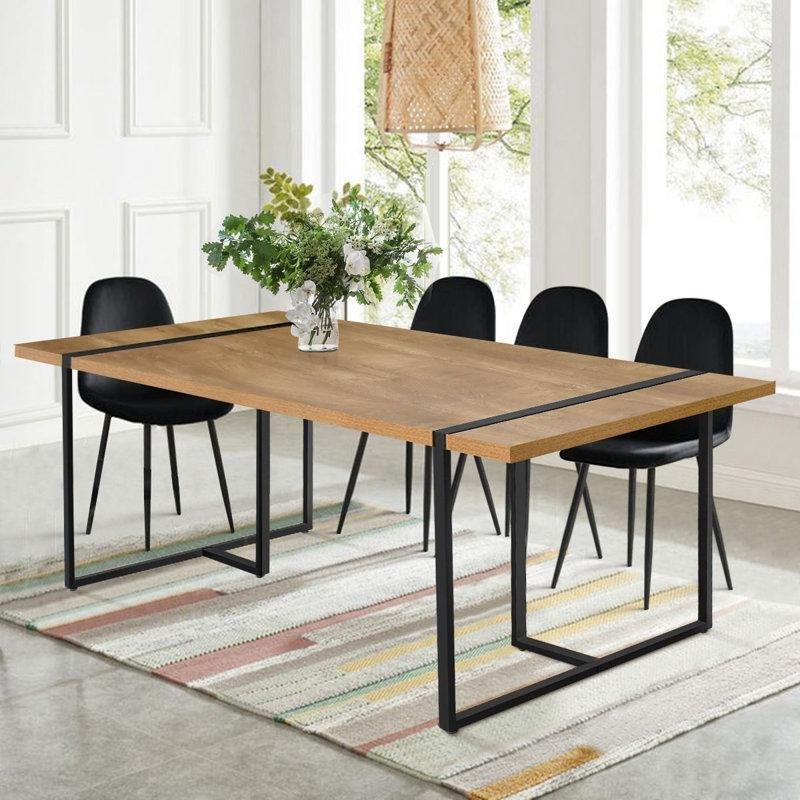 Bernabeu Endüstriyel Ahşap 8 Kişilik Yemek Masası 150-200 cm - 84193