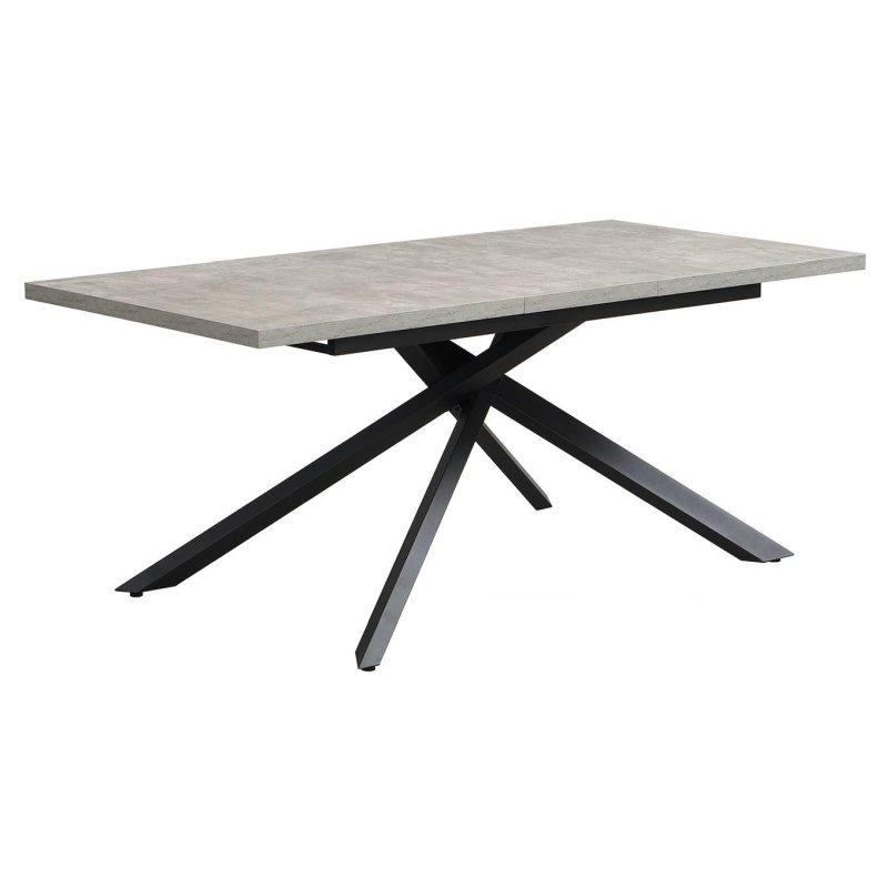 Beton Görünümlü Açılır Yemek Masası 140-220 cm Siyah Metal Ayaklı - 83779