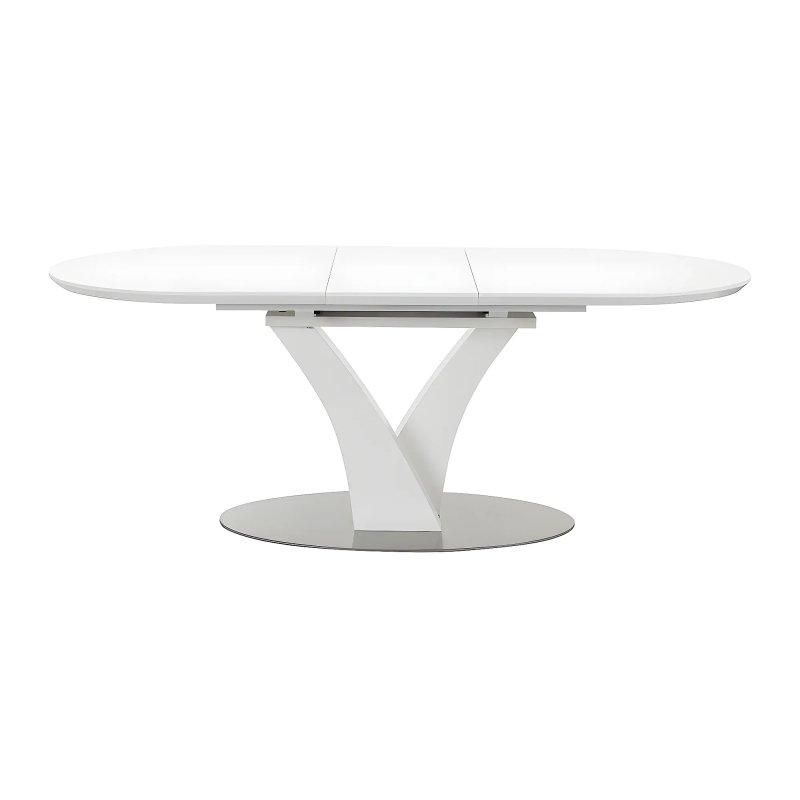 Beyaz Açılır Yemek Masası 200 cm MDF Metal Ayaklı - 83248