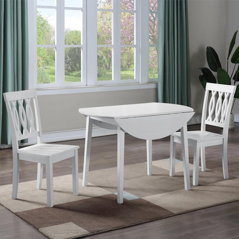 Beyaz Endüstriyel Ahşap Açılır Yemek Masası 107 cm - 87259