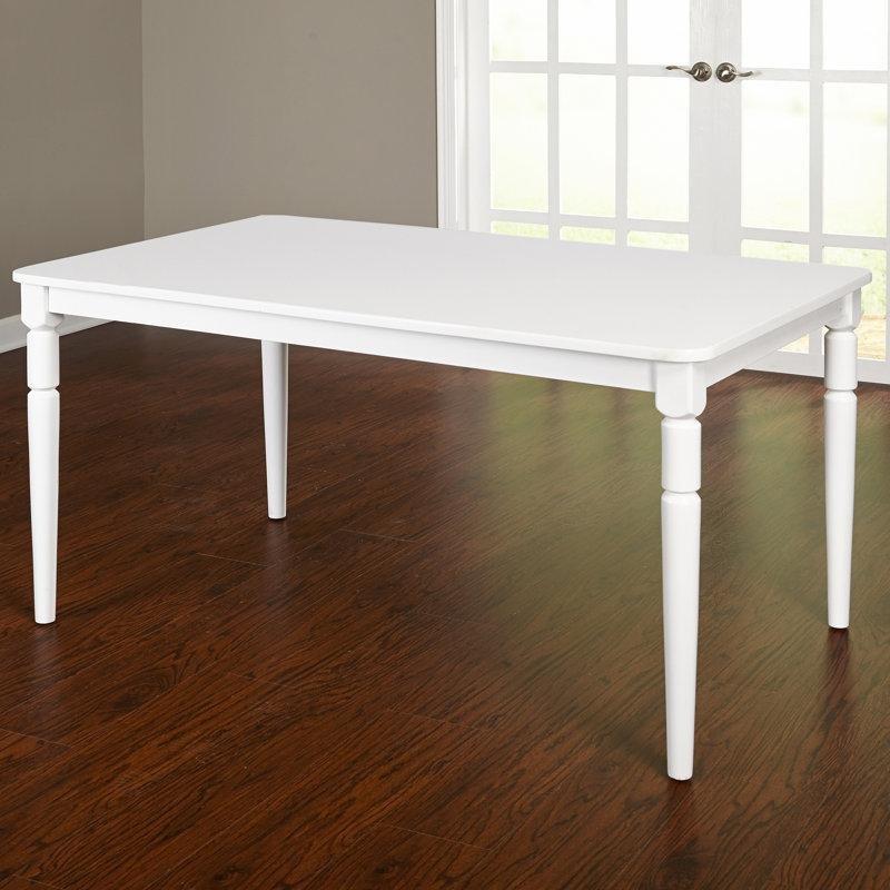 Beyaz Endüstriyel Ahşap Dönerli Bacaklı Yemek Masası 150x90 cm - 85948