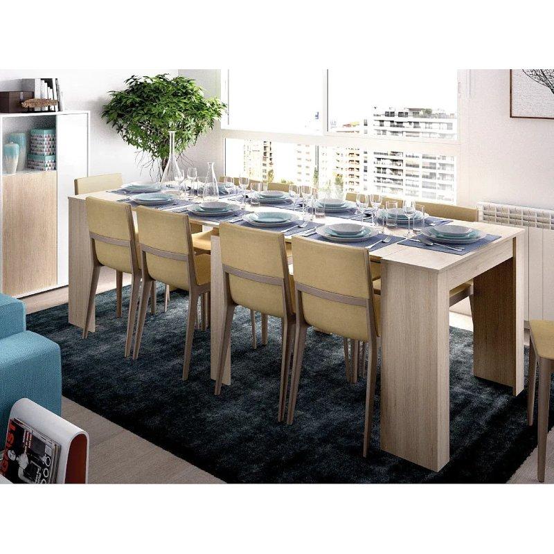 Beyaz Endüstriyel Ahşap Genişletilebilir Dikdörtgen Yemek Masası 54-239 cm - 87205