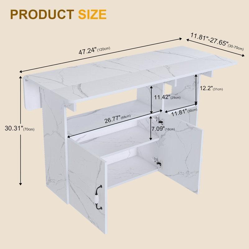 Beyaz Endüstriyel Ahşap Katlanabilir Yemek Masası 120 cm - 86308