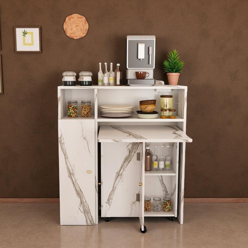 Beyaz Endüstriyel Ahşap Katlanır Yemek Masası 110x95x109 cm - 86356