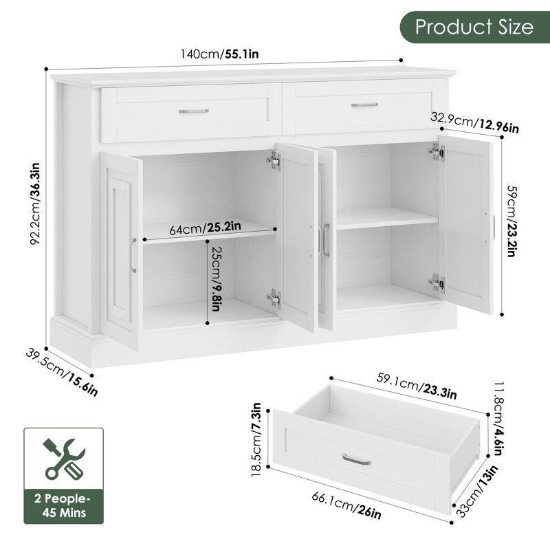 Beyaz Endüstriyel Ahşap Yemek Masası Konsol Takımı 140 cm - 88513