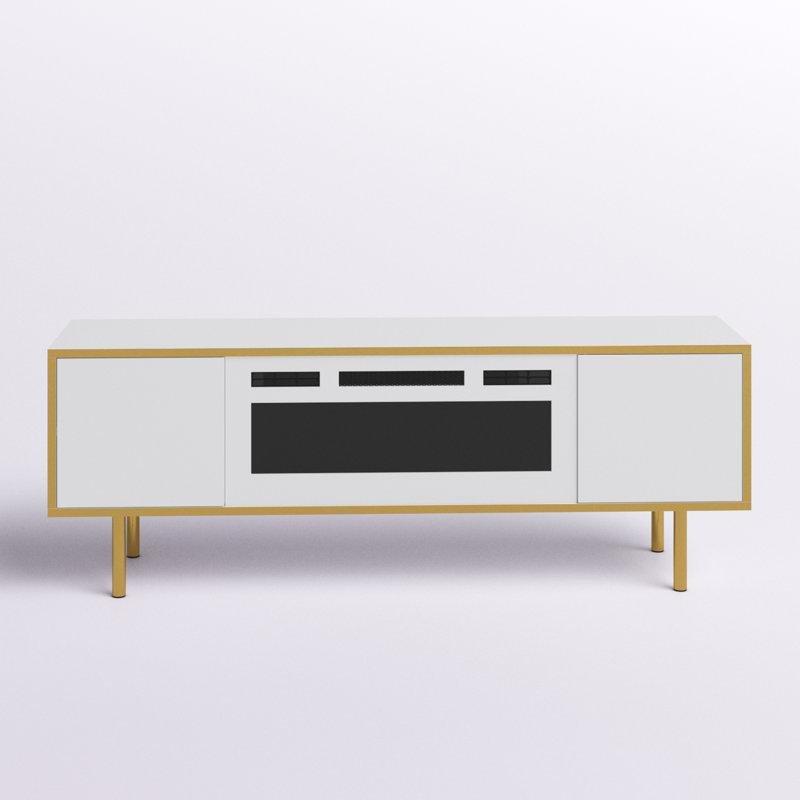 Beyaz Gold Şömineli TV Ünitesi 165 cm - 83107