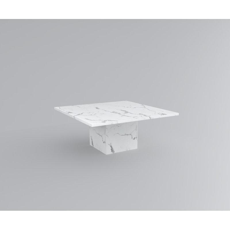 Beyaz Gri Mermer Kare Yemek Masası 152 cm - 84904