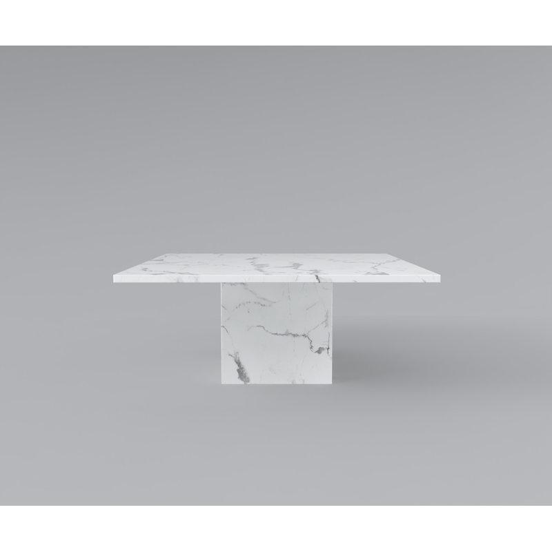 Beyaz Gri Mermer Kare Yemek Masası 152 cm - 84904 Beyaz Gri Mermer Kare Yemek Masası 152 cm - 84904