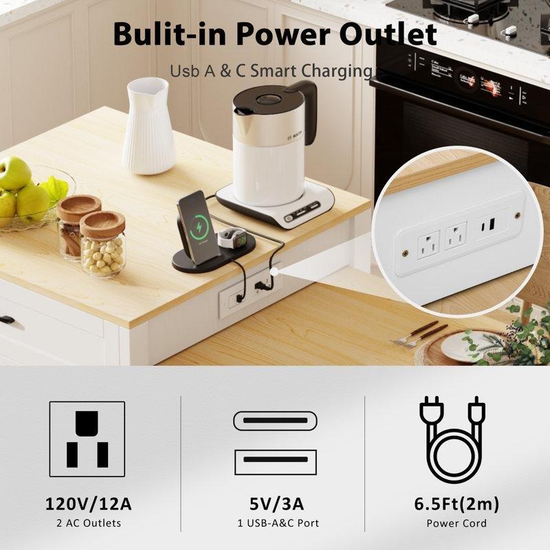 Beyaz Mermer Desenli Genişletilebilir Dolaplı Yemek Masası 140 cm - 86152
