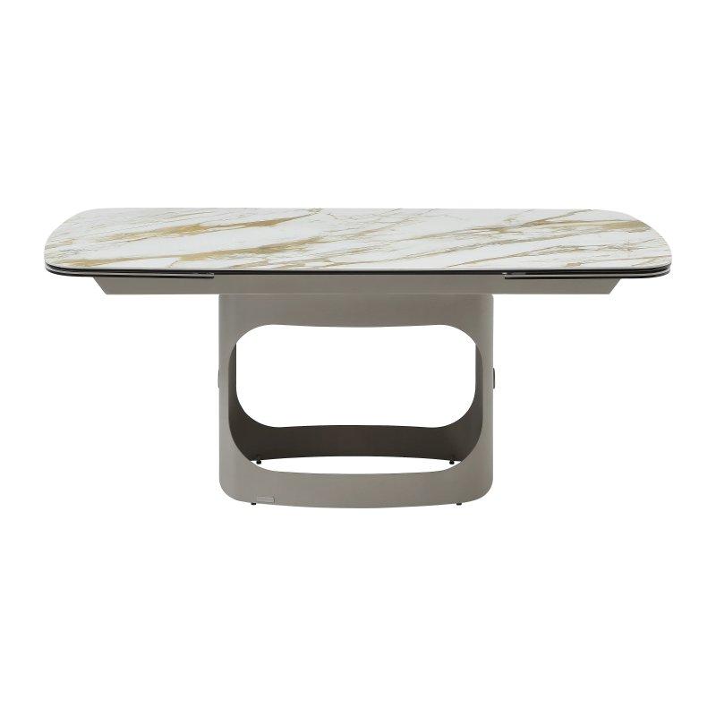 Beyaz Mermer Etkili Seramik Açılır Yemek Masası 220 cm - 83275