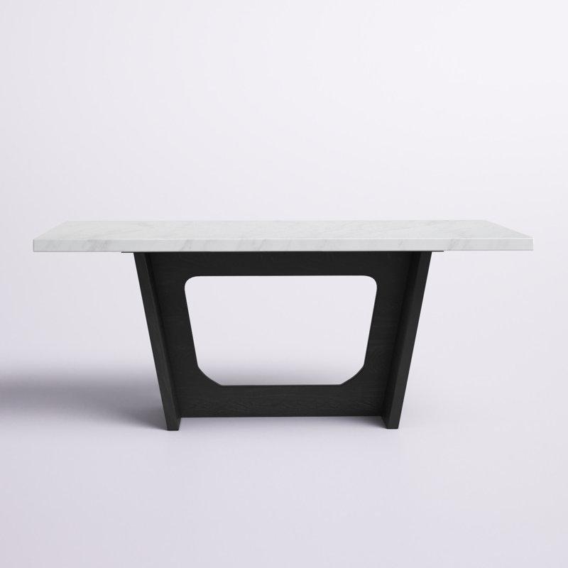 Beyaz Mermerli Dikdörtgen Yemek Masası 183x97 cm - 84865