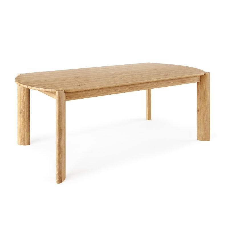 Beyaz Meşe Masif Ahşap İskandinav Yemek Masası 210x105 cm - 87340