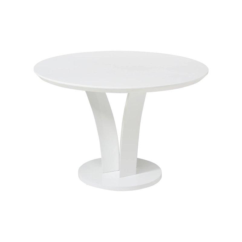 Beyaz Parlak MDF Yuvarlak Yemek Masası 120x75 cm - 83350