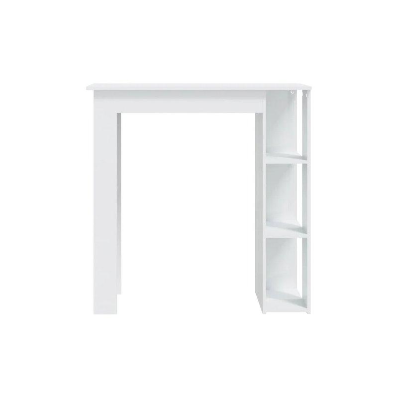 Beyaz Parlak Raflı Bar Masası 102x50x103.5 cm Agglomere - 88633