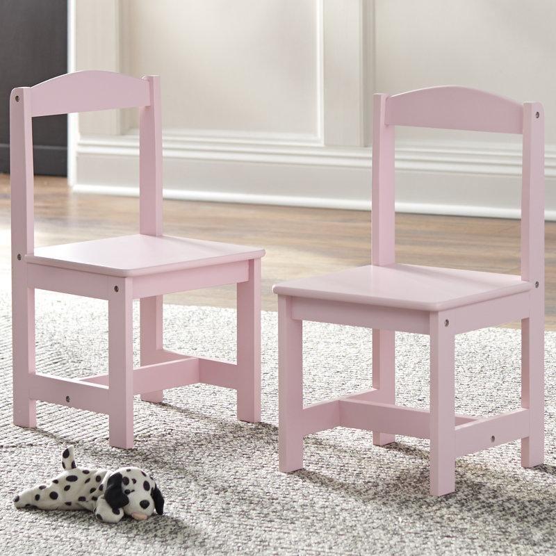 Beyaz ve Pembe Endüstriyel Ahşap Çocuk Yemek Masası 60x60 cm - 86587