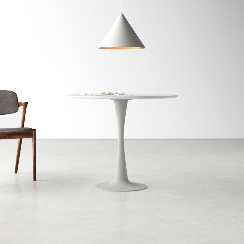 Beyaz Yemek Masası Yuvarlak Pedestal Tasarım 91 cm - 84307