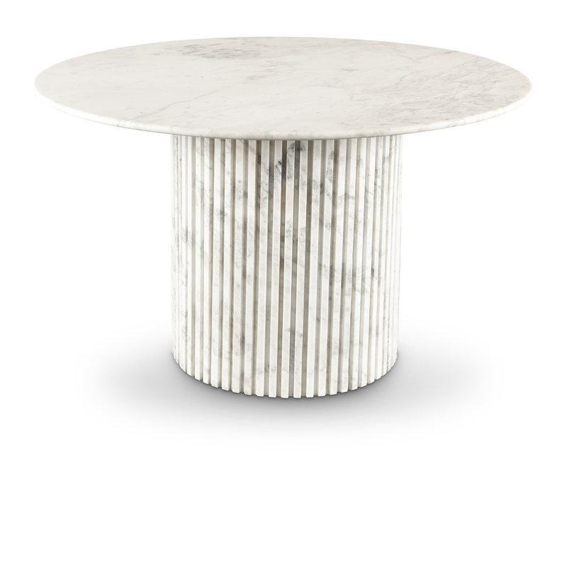 Breccia Mermer Yemek Masası 48x48 cm Yuvarlak Pedestal Tabanı - 84862