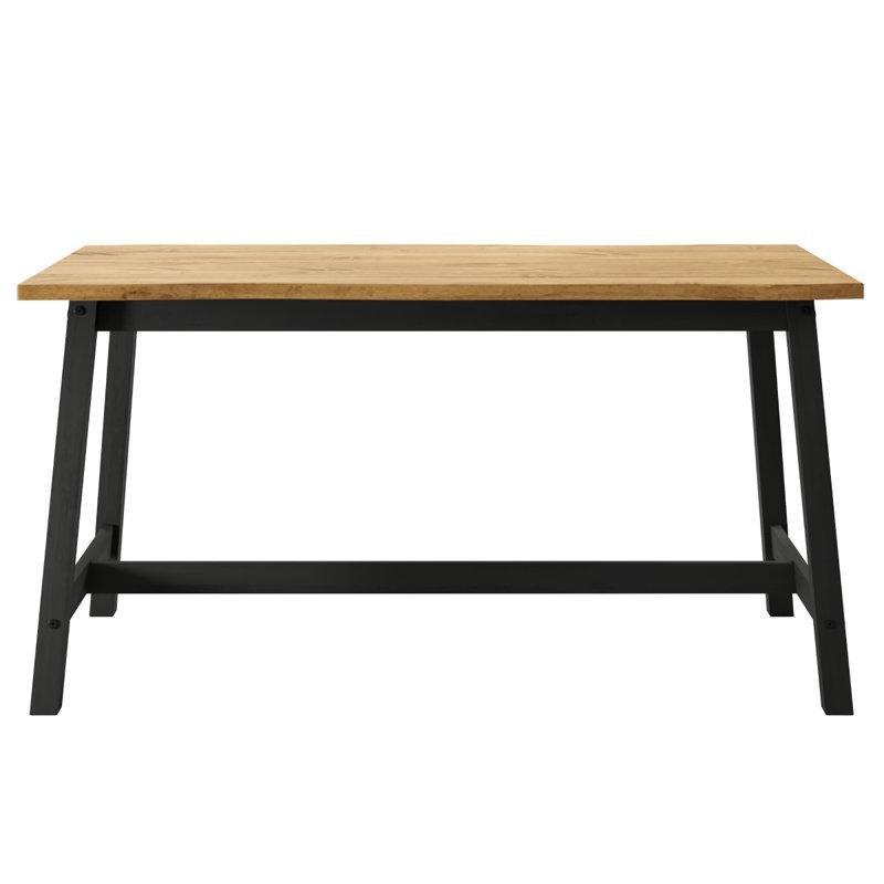 Çam Ağacından Dikdörtgen Yemek Masası 150x80 cm Siyah Ayaklı - 87310