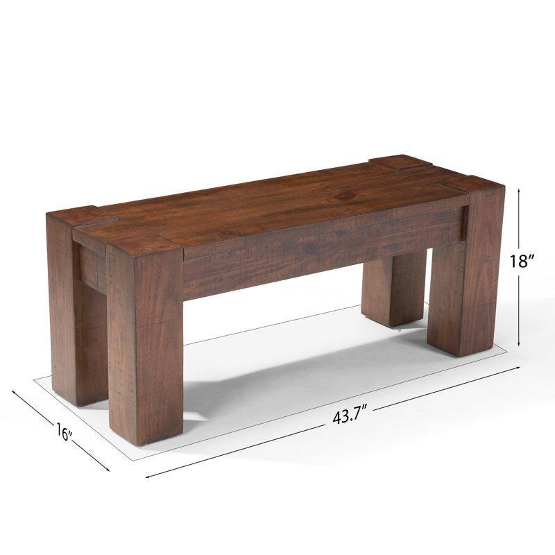 Çam Masif Ahşap Kahverengi Yemek Masası Bench 111x41x46 cm - 88312