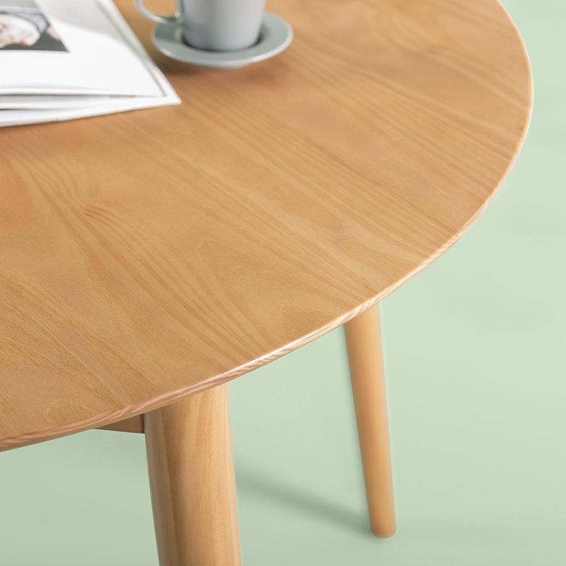 Çam Masif Ahşap Yuvarlak Yemek Masası 107 cm Çapında 4 Kişilik - 84952
