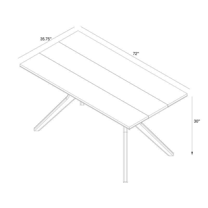Çapraz Ayaklı Dikdörtgen Masif Çam Yemek Masası 152x81 cm - 84004
