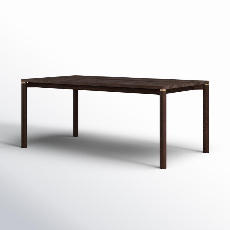 Ceviz Ağacı Masif Ahşap Tabanlı Espresso Rengi İskandinav Yemek Masası 180x94x74 cm - 87295