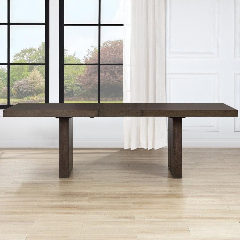 Ceviz Rengi Açılır Yemek Masası 78-96 cm Çift Ayaklı - 83542