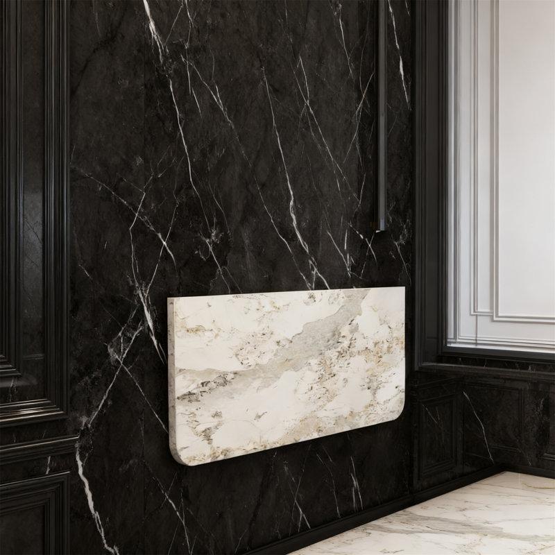 Ceviz Rengi Endüstriyel Ahşap Duvara Monte Katlanır Yemek Masası 80x40x63 cm - 86353