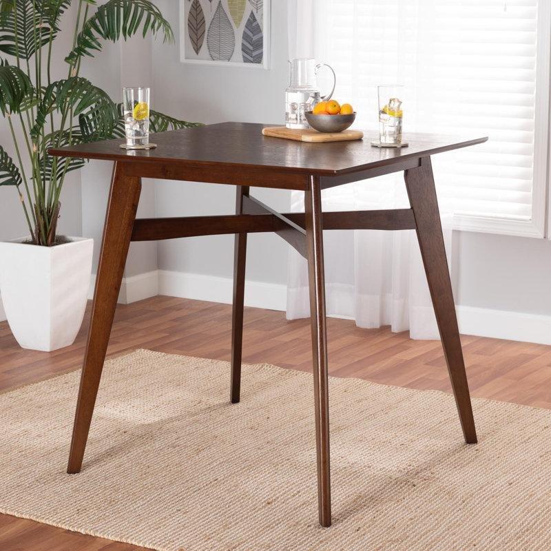 Ceviz Rengi Masif Ahşap Kare Yemek Masası 90x90 cm - 87331