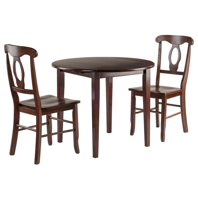 Ceviz Rengi Masif Ahşap Katlanır Mutfak Masası 2 Sandalyeli Set - 85459.0