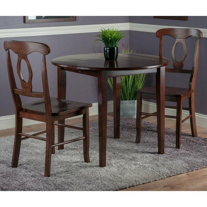Ceviz Rengi Masif Ahşap Katlanır Mutfak Masası 2 Sandalyeli Set - 85459.0