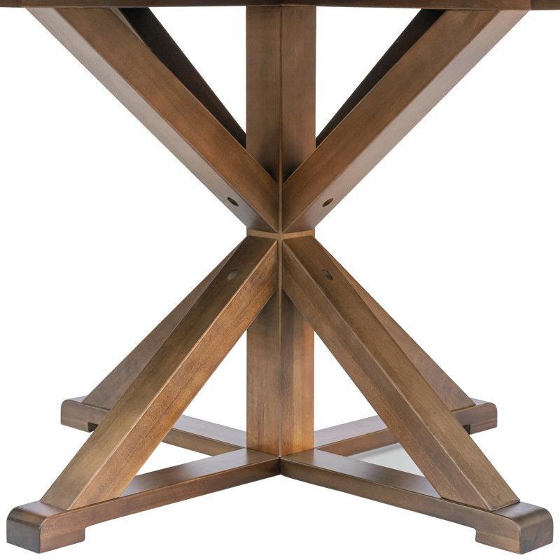 Ceviz Renginde Endüstriyel Ahşap 150 cm Yuvarlak Yemek Masası - 83698