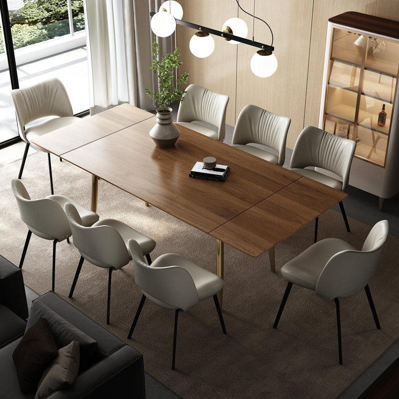 Ceviz Renginde Endüstriyel Ahşap Katlanır Yemek Masası 160-240 cm - 87724