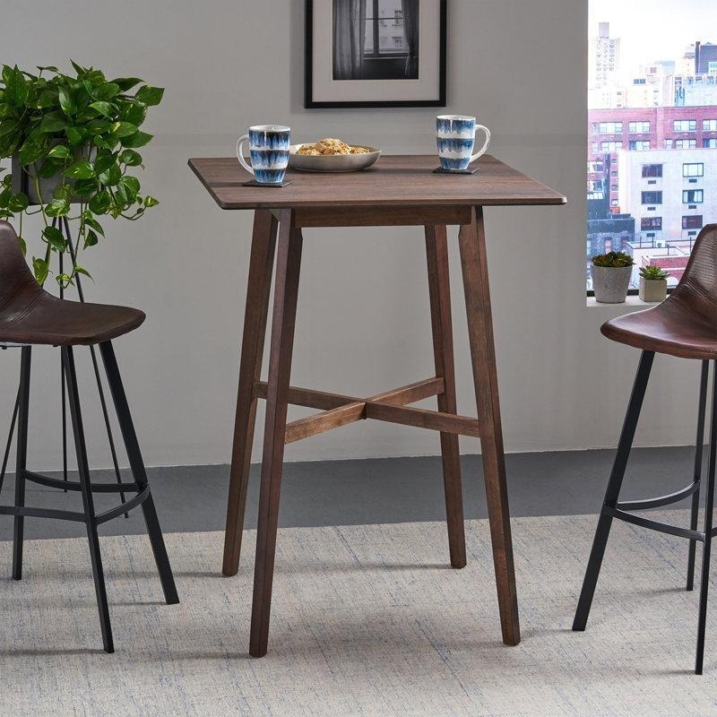 Ceviz Renkli Endüstriyel Ahşap Kare Yemek Masası 106x80x80 cm - 87622