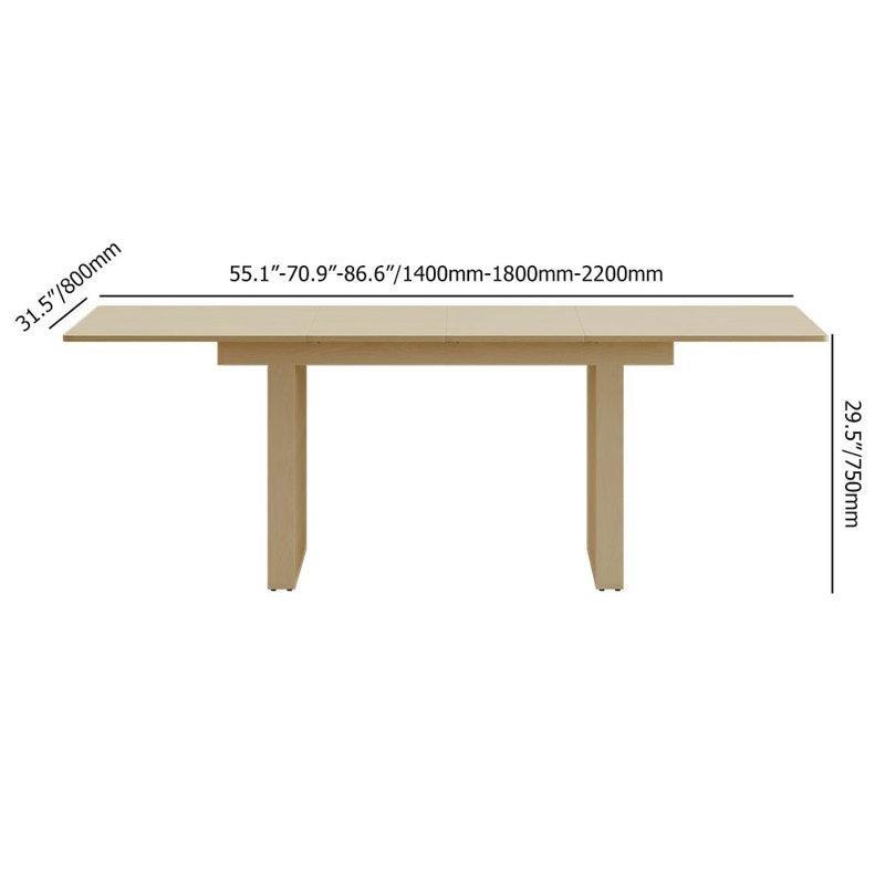 Ceviz Renkli Genişletilebilir Japandi Yemek Masası 140-220 cm - 87376