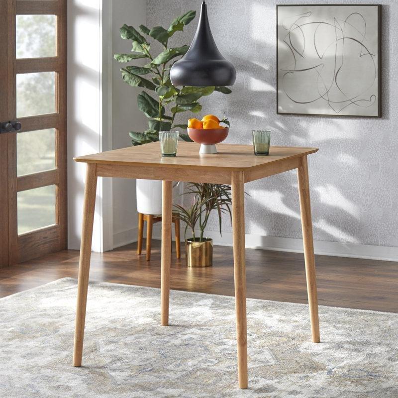 Ceviz Renkli Kare Yemek Masası 90x90 cm Orta Yükseklik - 87601