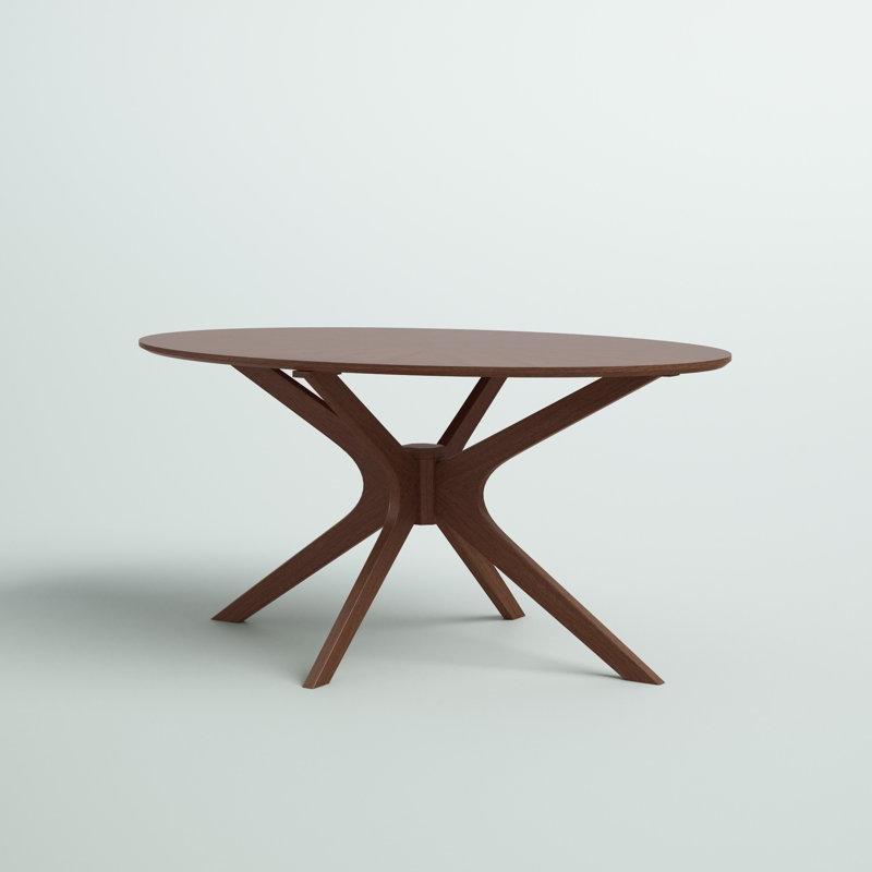 Ceviz Renkli Masif Ahşap Oval Yemek Masası 160x107 cm - 84424