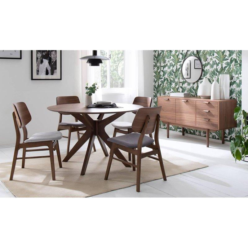 Ceviz Tonunda Yuvarlak Yemek Masası 120 cm - 83863