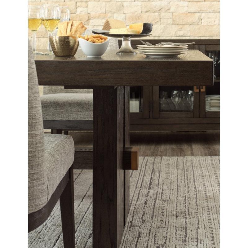 Çift Ayaklı Açılır Yemek Masası Koyu Kahverengi Masif Ahşap 230 cm - 83491