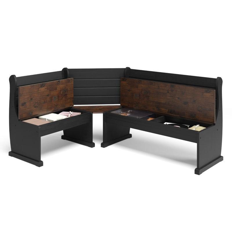 Çizilmiş Ahşap Köşe Mutfak Masası Seti 150x95 cm Benchli - 88765