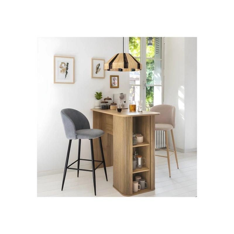 Colva Ahşap Görünümlü Bar Masası 120x60x102 cm Kahverengi - 88612