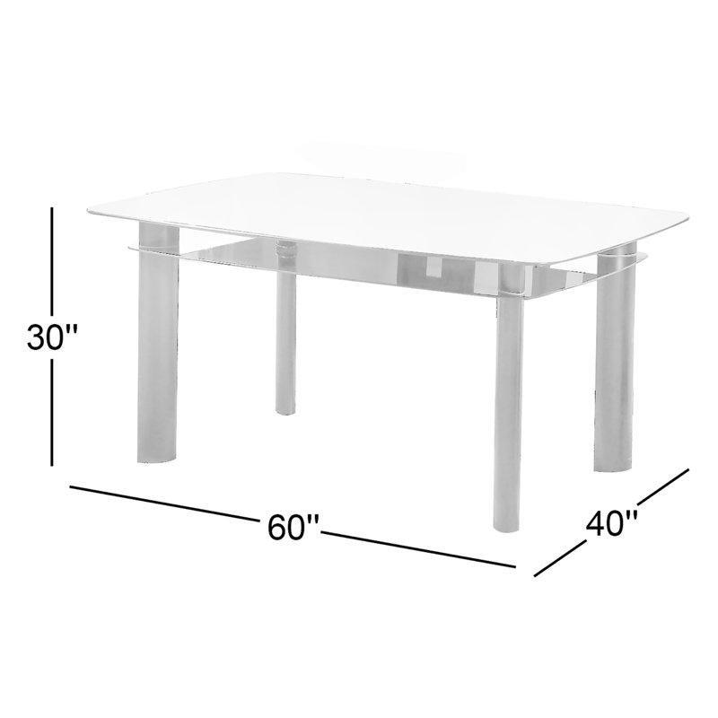 Dikdörtgen Cam Tablalı Metal Ayaklı Yemek Masası 60x40 cm - 84697