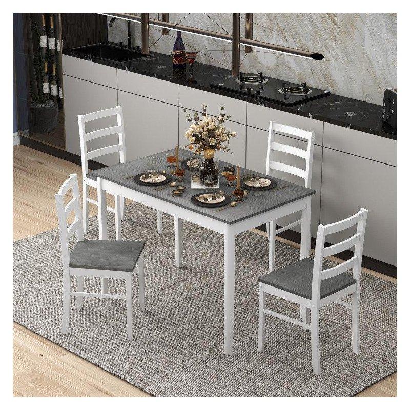 Dikdörtgen Gri Endüstriyel Ahşap Küçük Yemek Masası 114 cm - 87952