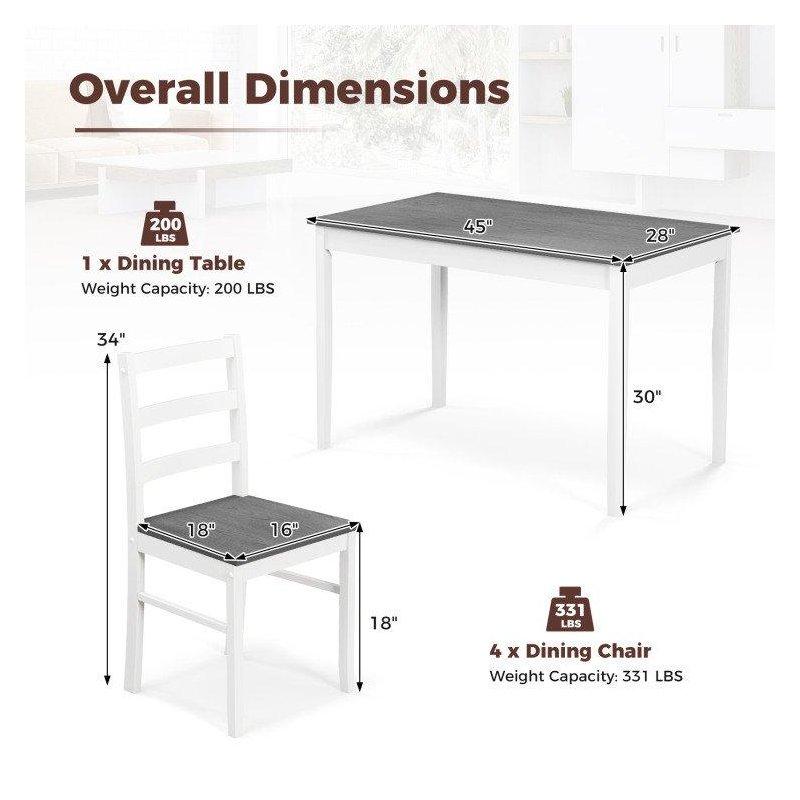 Dikdörtgen Gri Endüstriyel Ahşap Küçük Yemek Masası 114 cm - 87952
