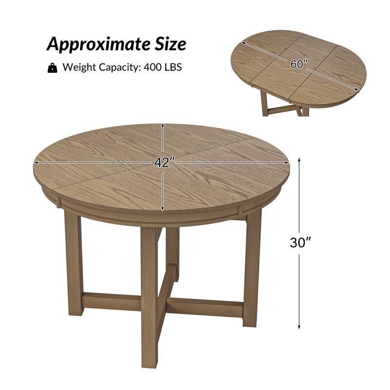 Doğal Ahşap Açılır Yemek Masası 152 cm - 83527