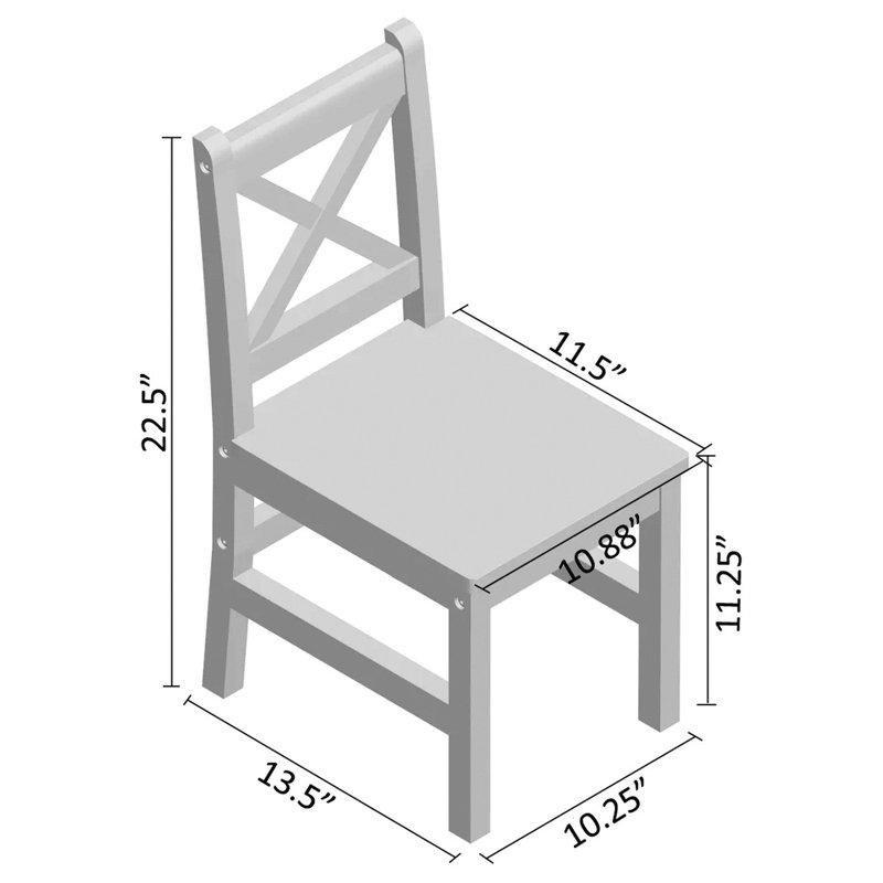 Doğal Ahşap Çocuk Yemek Masası ve Sandalye Seti 59x59 cm - 86515