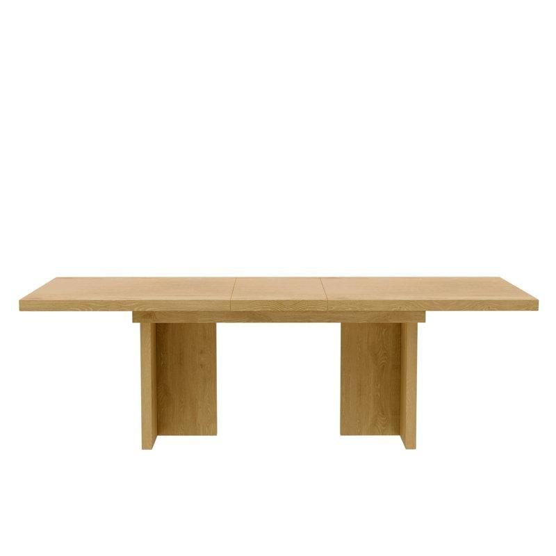 Doğal Ahşap Genişletilebilir Çift Ayaklı Yemek Masası 198 cm - 85873
