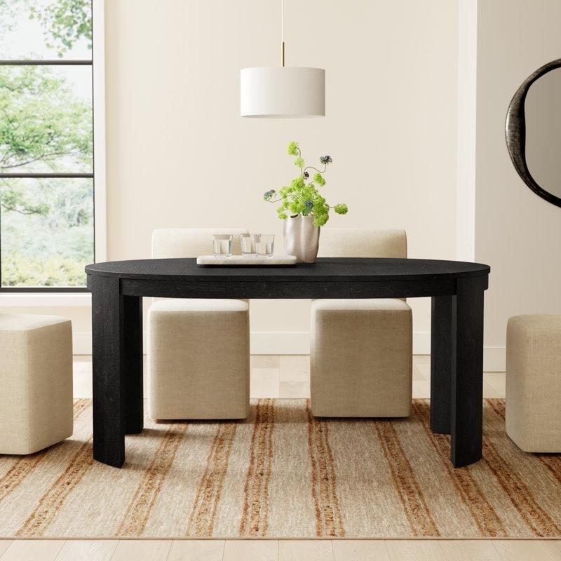 Doğal Ahşap Genişletilebilir Yuvarlak Yemek Masası 122 cm - 84379